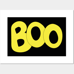 BOO text art in yellow bubble letters Posters and Art